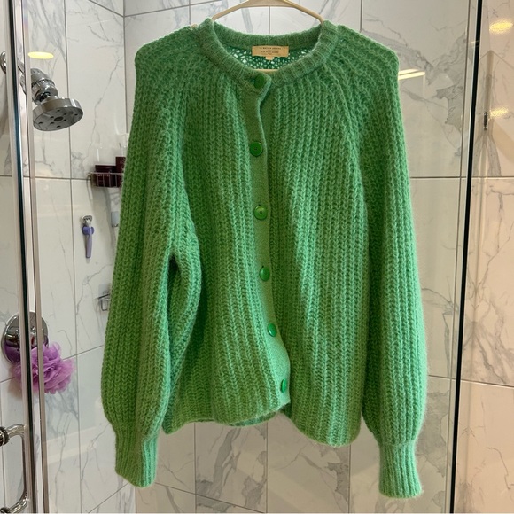Sezane Green Cardigan Sweater - Picture 4 of 7